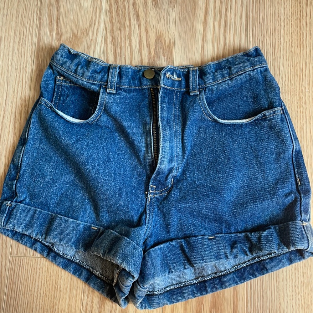*2 for 50* AMERICAN APPAREL OG DENIM SHORTS 27 - Picture 2 of 4